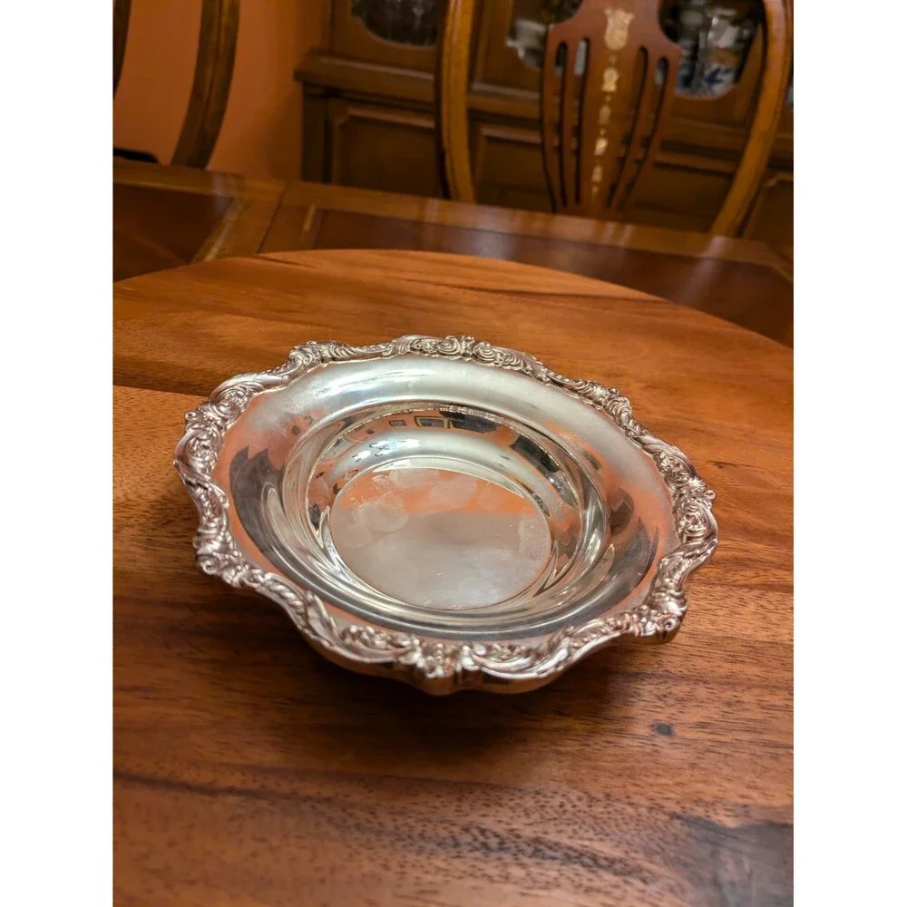 Old English Bonbon Dish c1940s by Poole Siver Co., Silverplate ORIGINAL 6